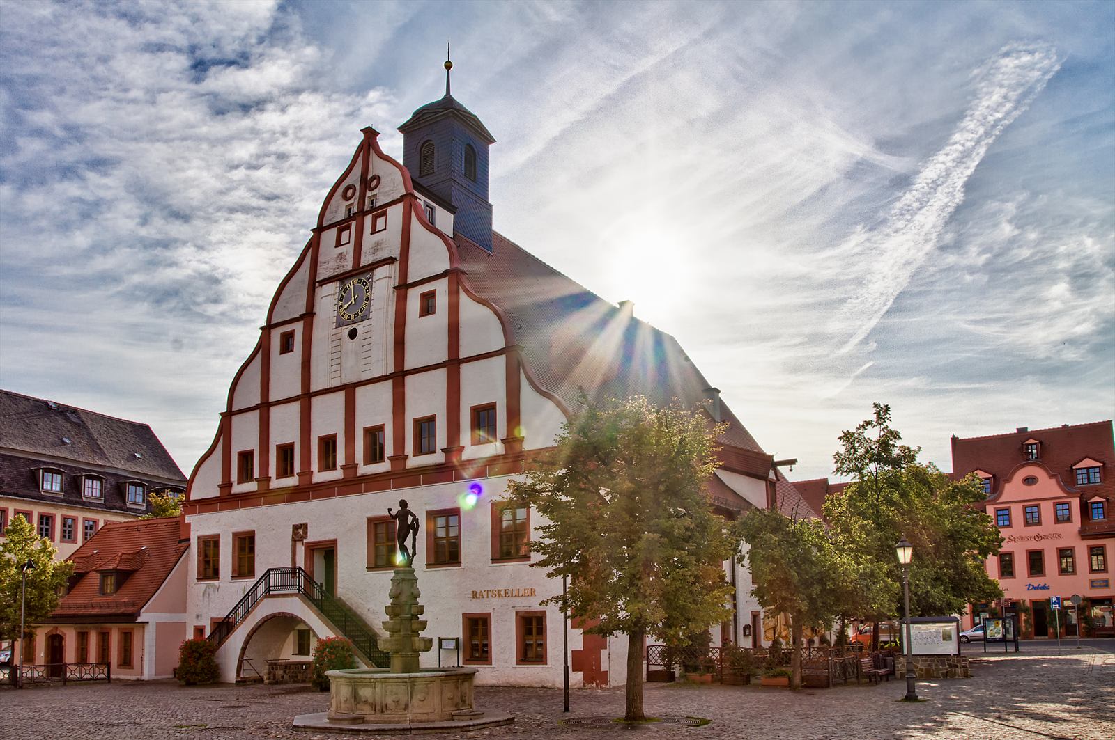 Rathaus und Marktplatz in Grimma